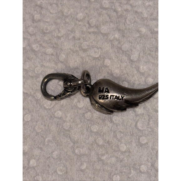 Sterling Silver 925 Michael Anthony MA Italy Angel Wing Charm Pendant 2 Grams - Picture 3 of 6